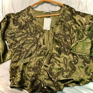 Mango Women's One Size Sequin Kimono- New with Tags
